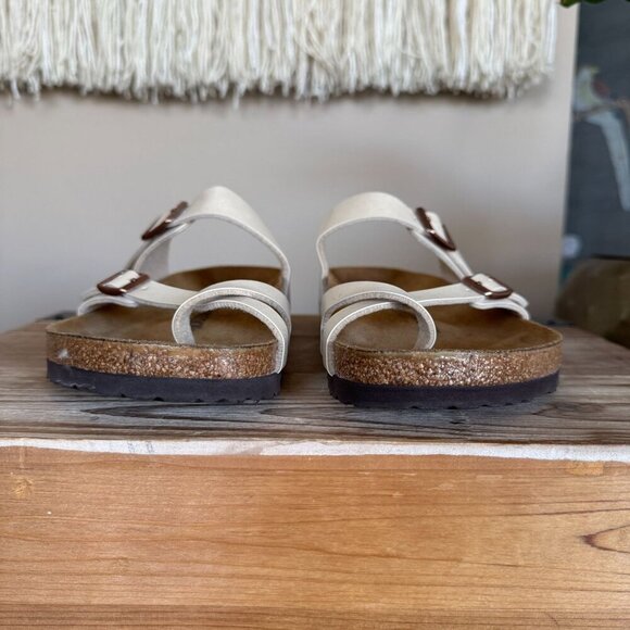 Birkenstock Mayari Graceful Pearl Irredescent Vegan Criss Cross Thong Sandal - Picture 3 of 14